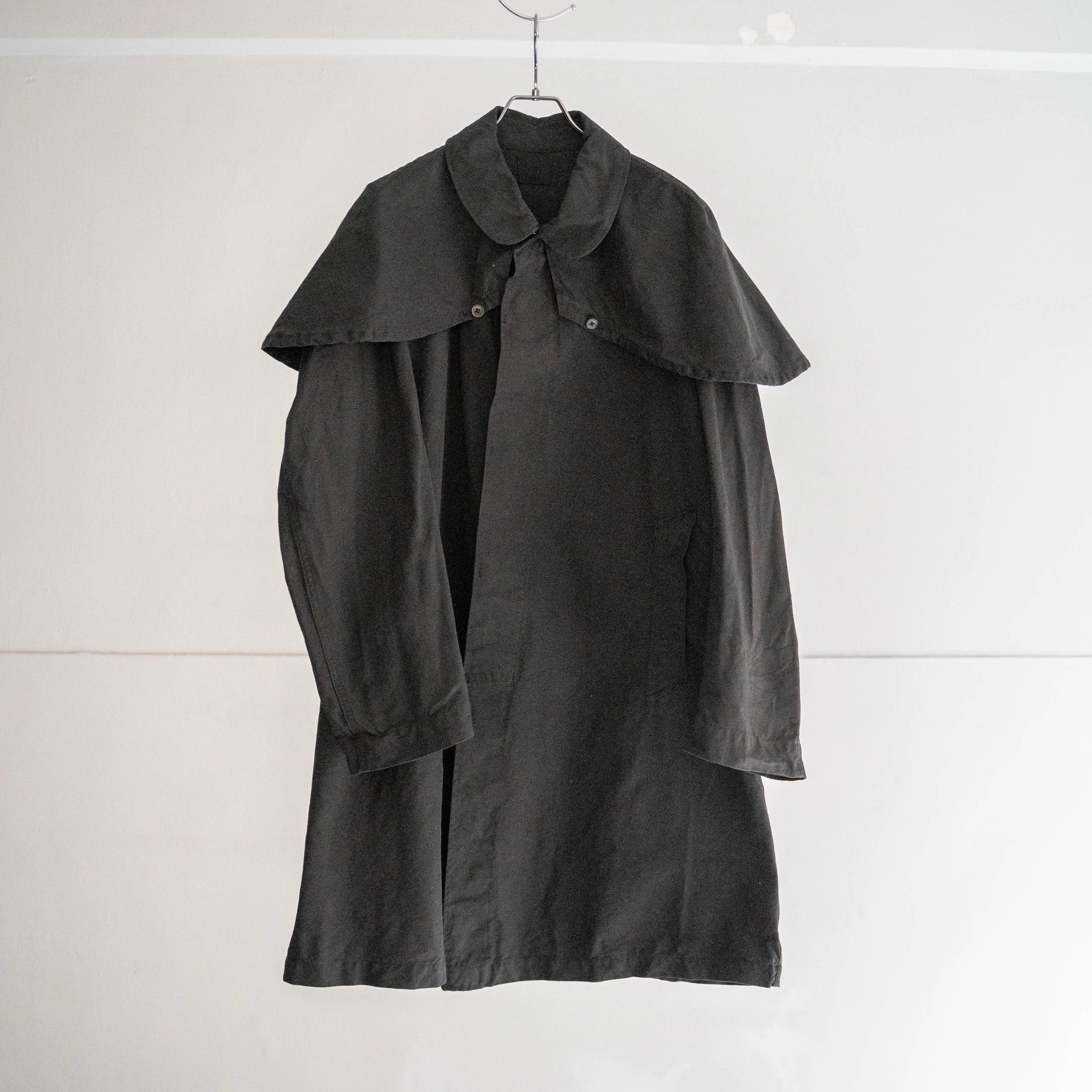 1950-60s French military frock coat 'dead stock'  -black dyed & without epaulette-