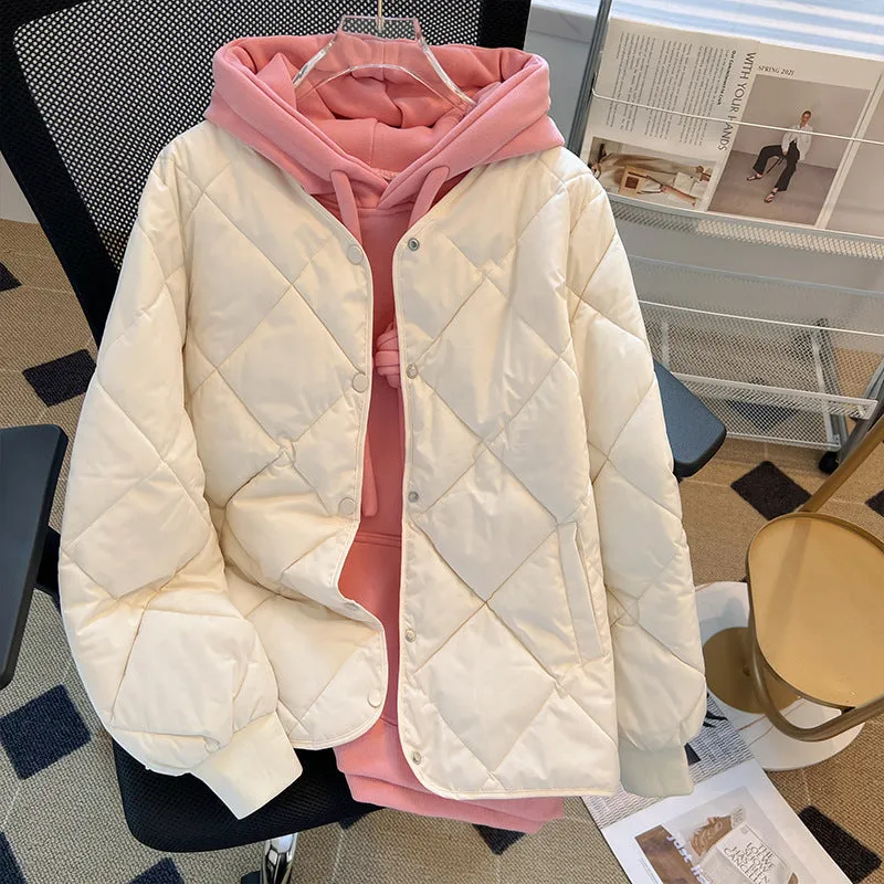 2023 early spring new diamond collarless small fragrance light short cotton clothes women's winter cotton clothes jacket