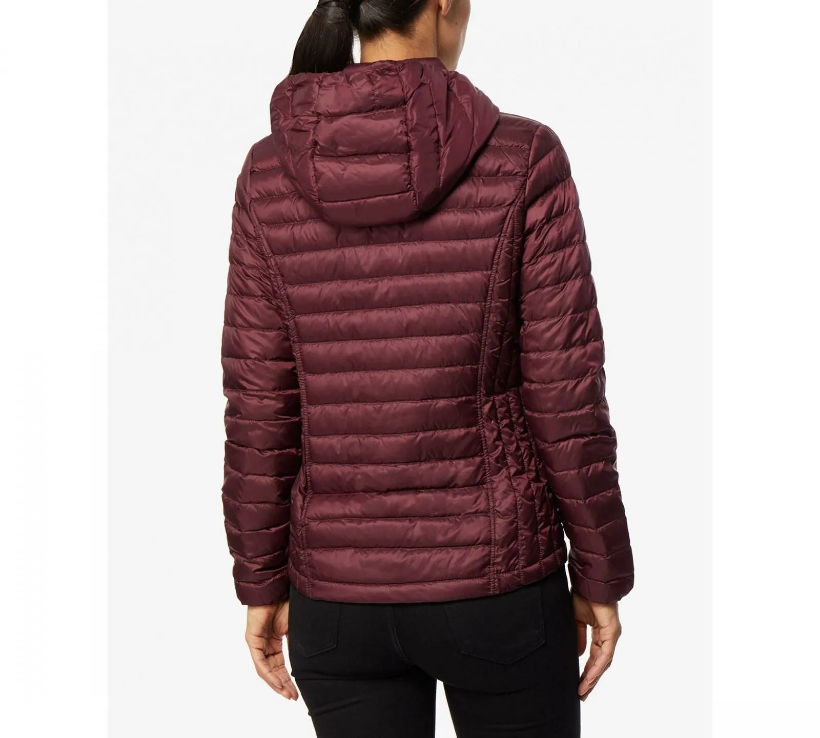 32 Degrees Women's Packable Hooded Down Puffer Coat Bourgogne XL