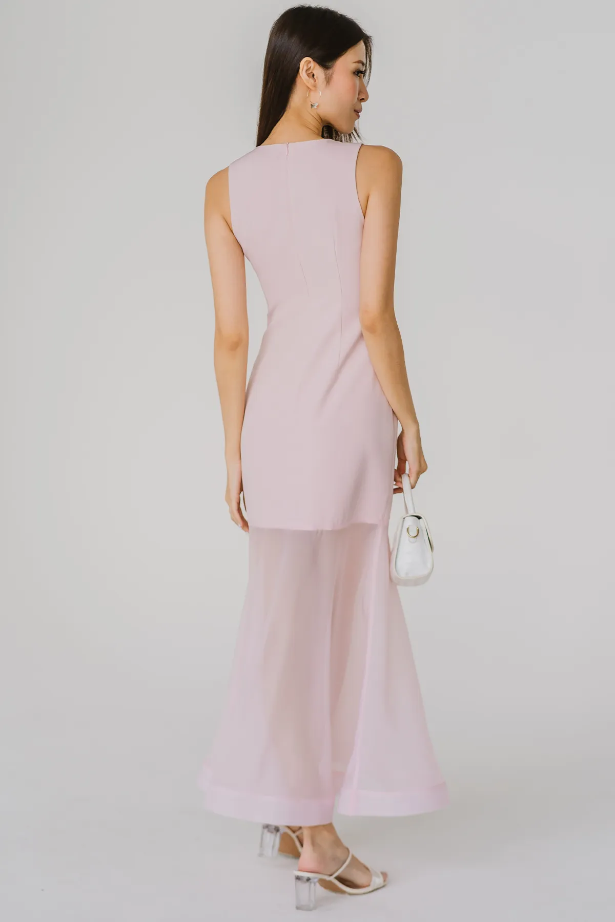 Adrienne Mesh Maxi Dress (Pink)