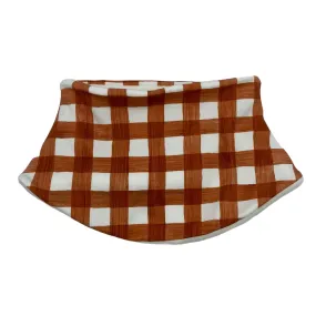 Adult Handmade Neck Warmer Plaid Rust Cream