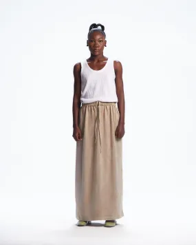 AJABENG Kuukuwa Brown Suede Drawstring Skirt