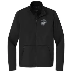 Aluminum Embroidered Flexshell Black Jacket