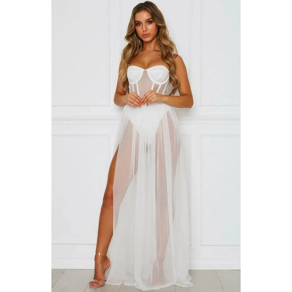 Amozae-Sexy Women Boho Retro See-through Bodycon Spaghetti Strap Long Dress Elastic High Waist Party Summer Beach Bodysuit Sundress