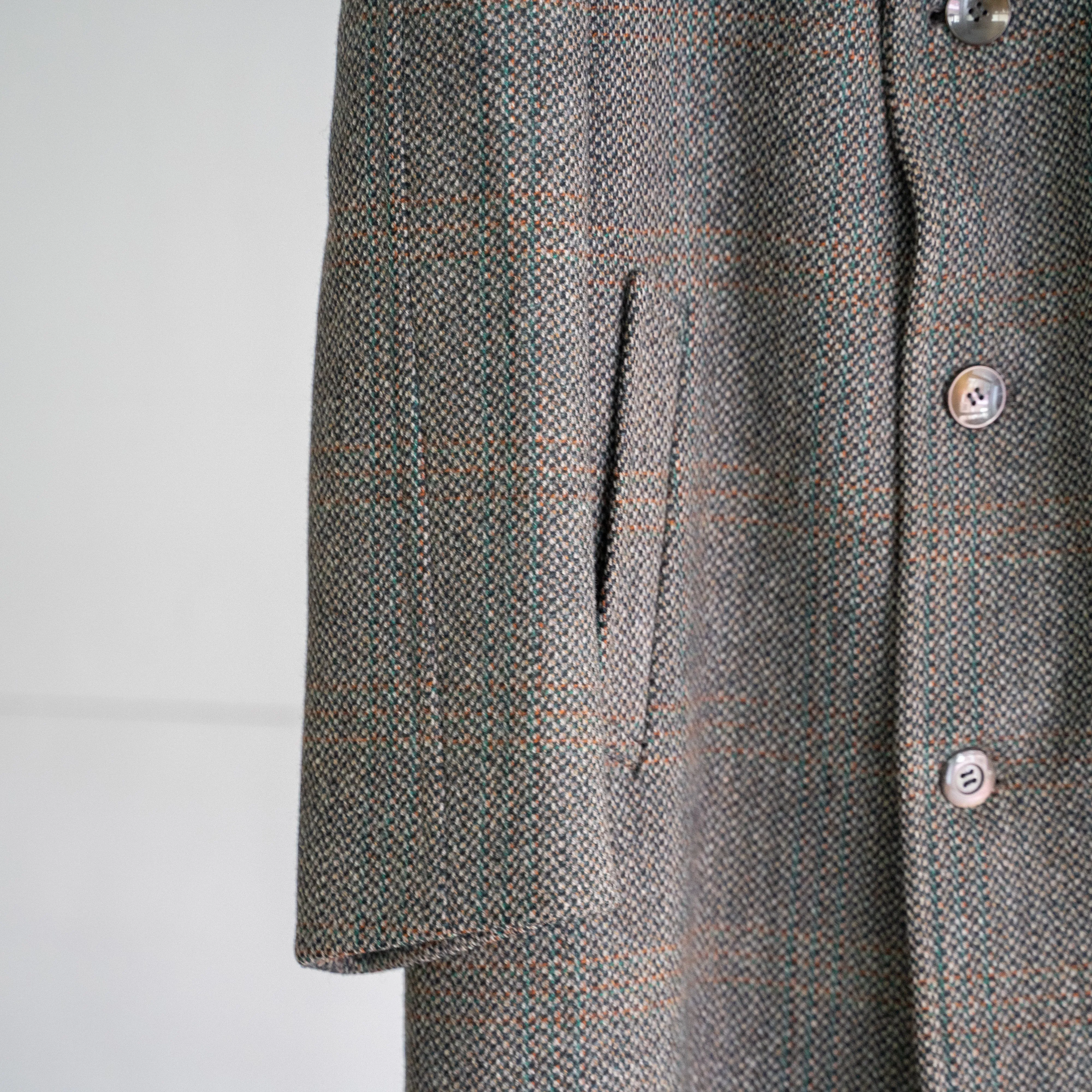 around 1970s Europe tweed coat 'discreet checked pattern'