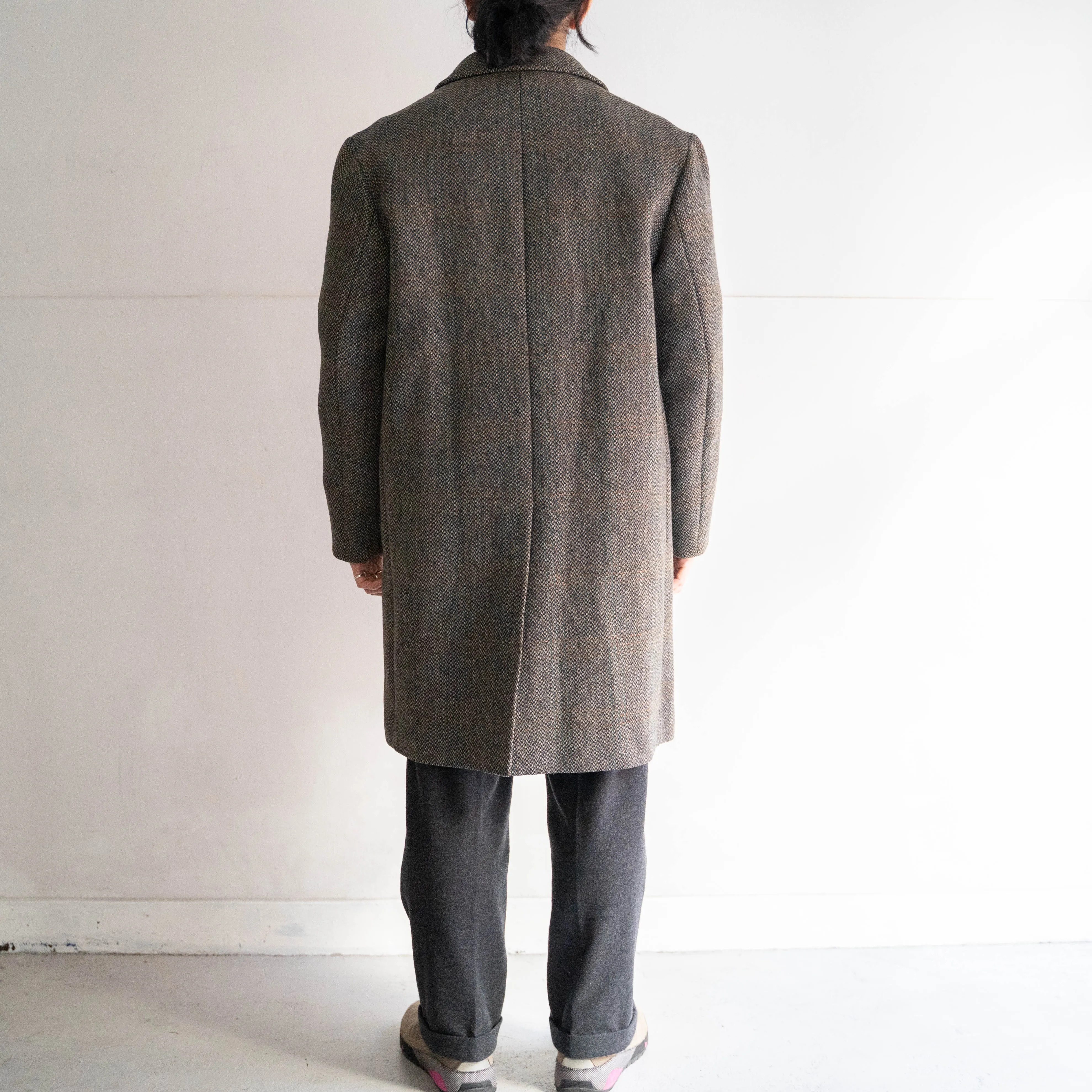 around 1970s Europe tweed coat 'discreet checked pattern'