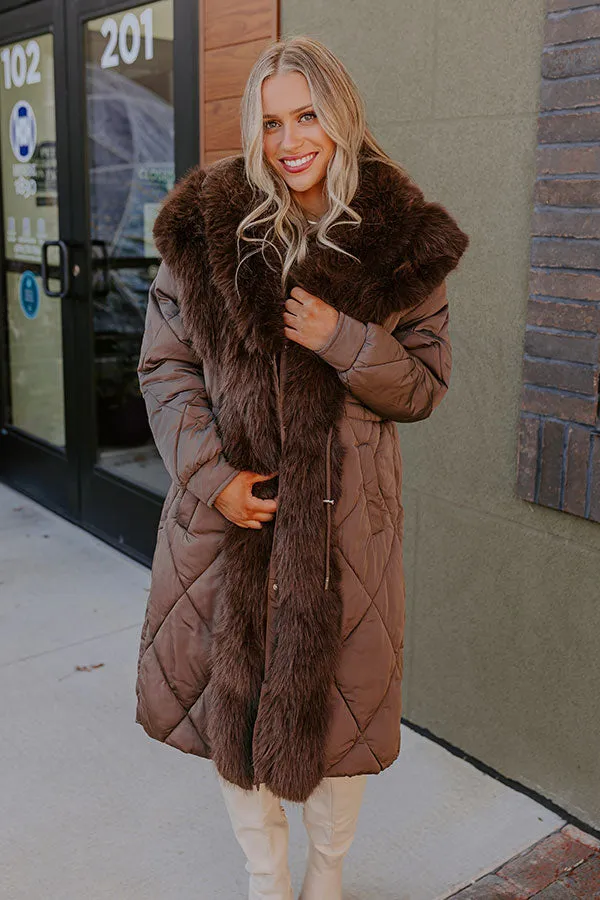 Aspen Mornings Puffer Coat in Chestnut