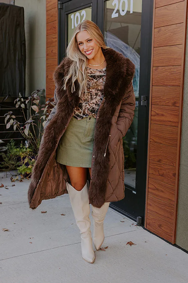 Aspen Mornings Puffer Coat in Chestnut