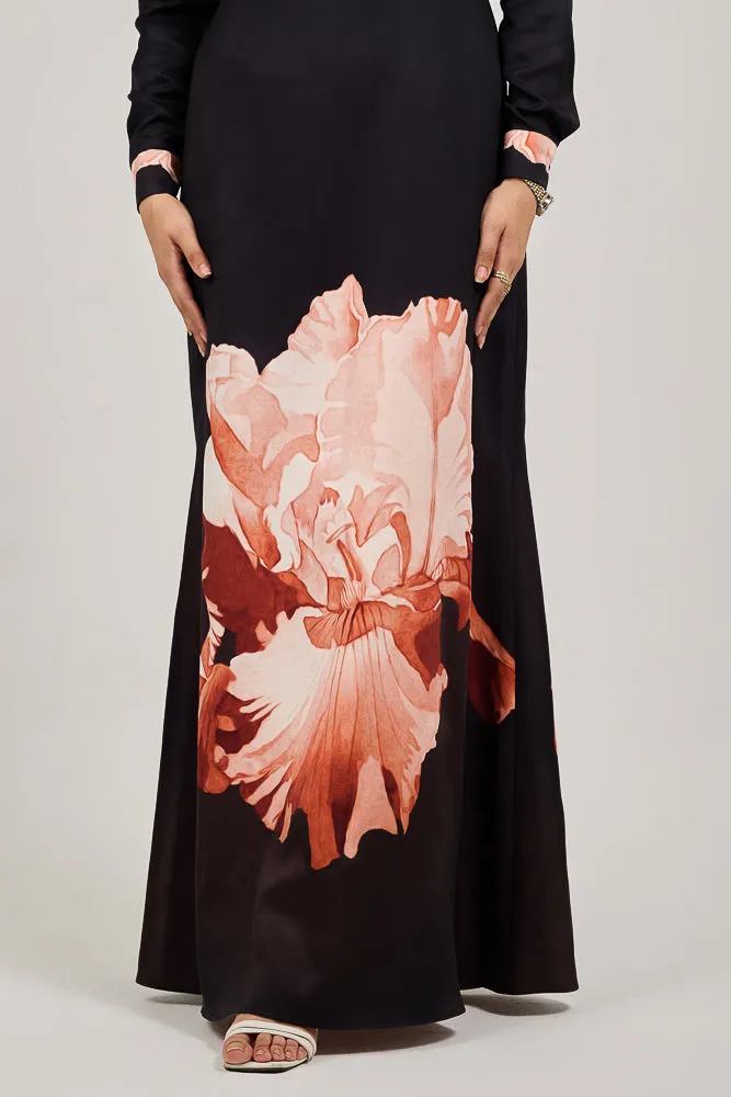 Aura Elegance Floral Maxi Dress with Petal Accents