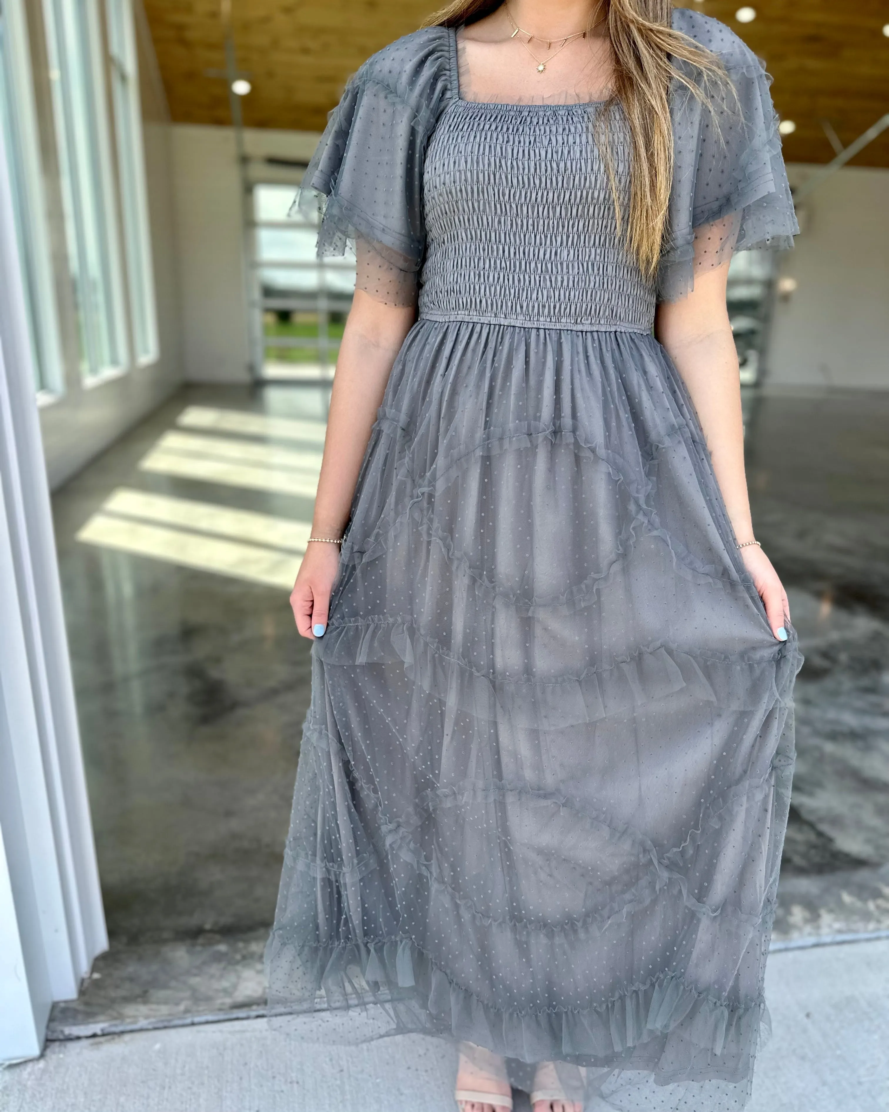 Authentic Power Grey Maxi Dress