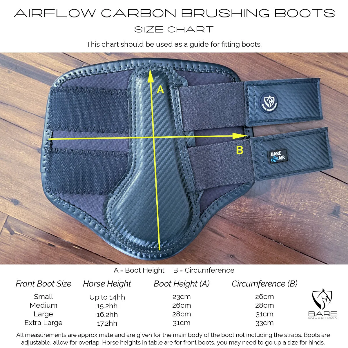 BARE Horse Wear - AIRFLOW Carbon Brushing Boots - Black