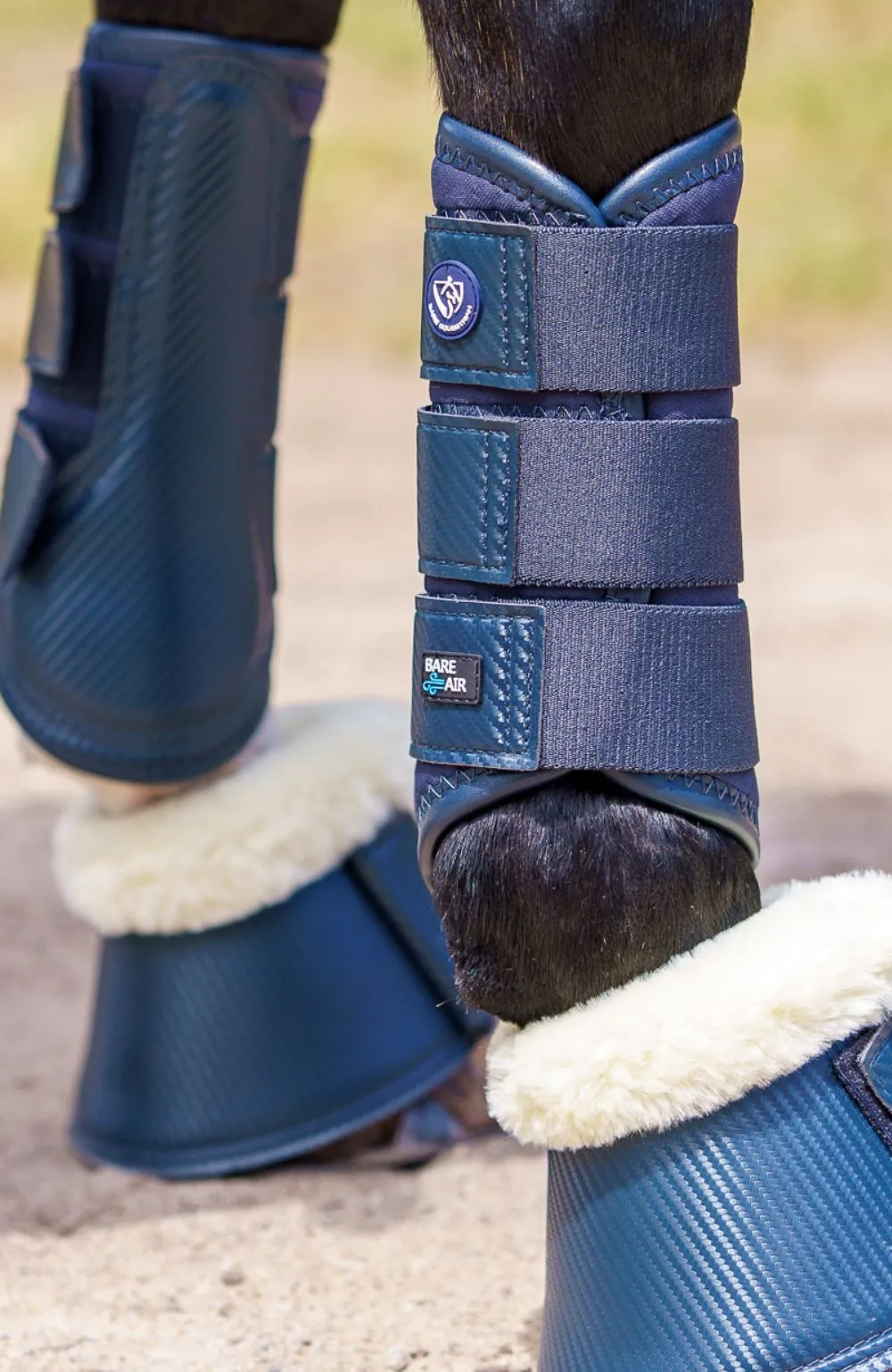 BARE Horse Wear - AIRFLOW Carbon Brushing Boots - Navy