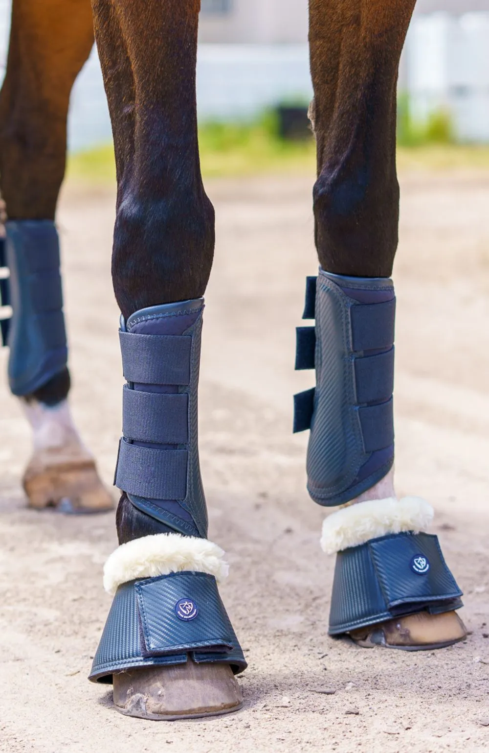 BARE Horse Wear - AIRFLOW Carbon Brushing Boots - Navy