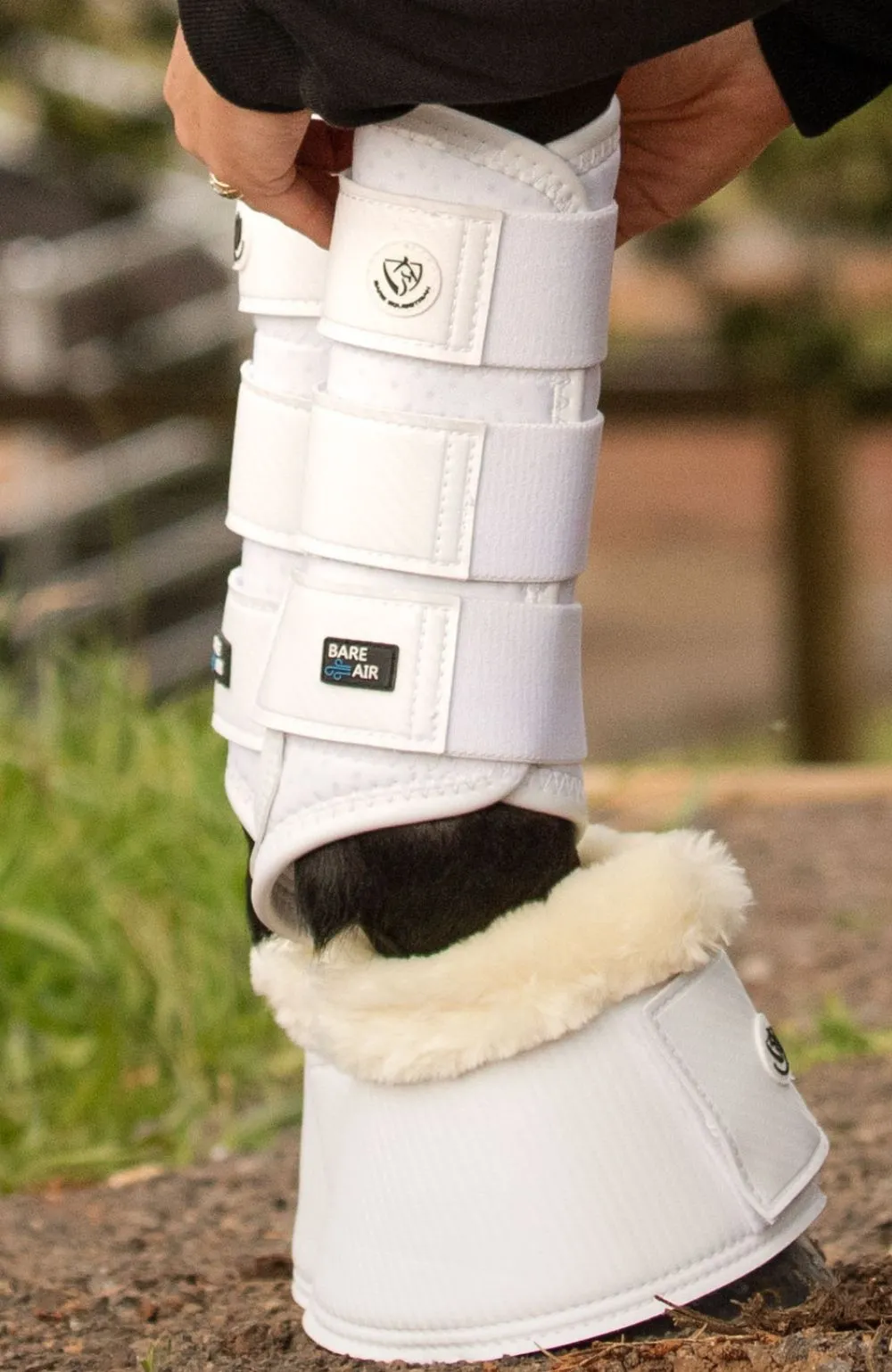 BARE Horse Wear - AIRFLOW Carbon Brushing Boots - White