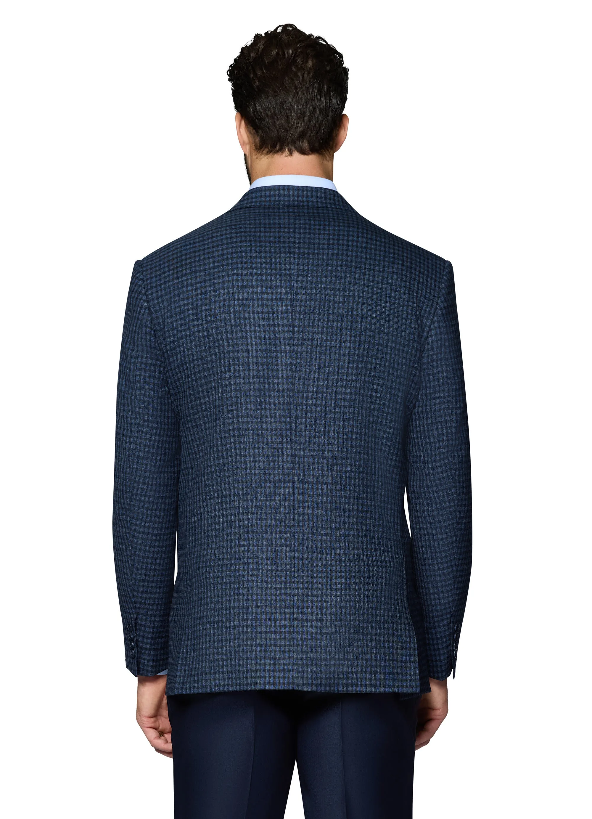 Berragamo Wool Sport Coat Modern Fit - Blue Check