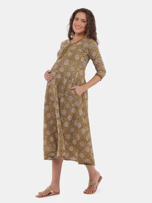 Bhumi Floral Print Maternity and Nursing Kurti Dress