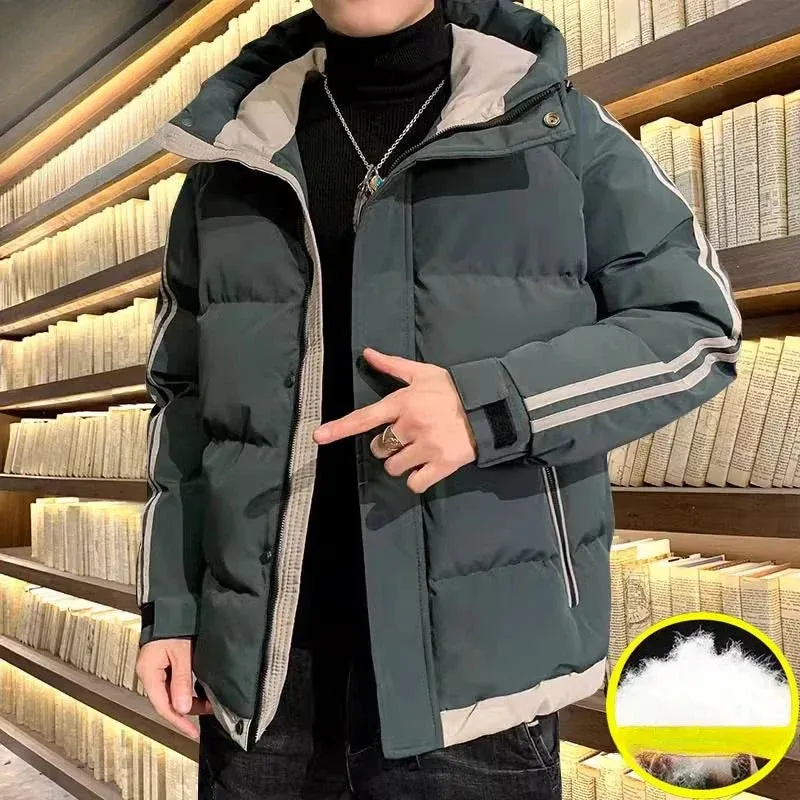 Bonsir Short Quilted Padded Jacket Man  Hoodie Korean Reviews Many New InWinter Down Coat for Men Joker Harajuku High Quality Stylish