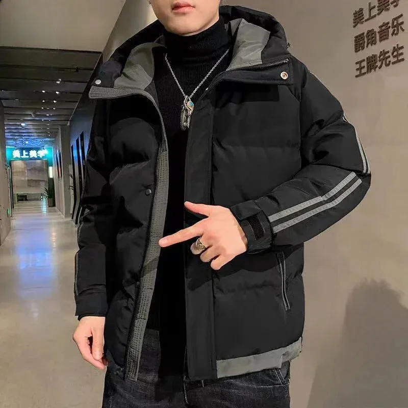 Bonsir Short Quilted Padded Jacket Man  Hoodie Korean Reviews Many New InWinter Down Coat for Men Joker Harajuku High Quality Stylish