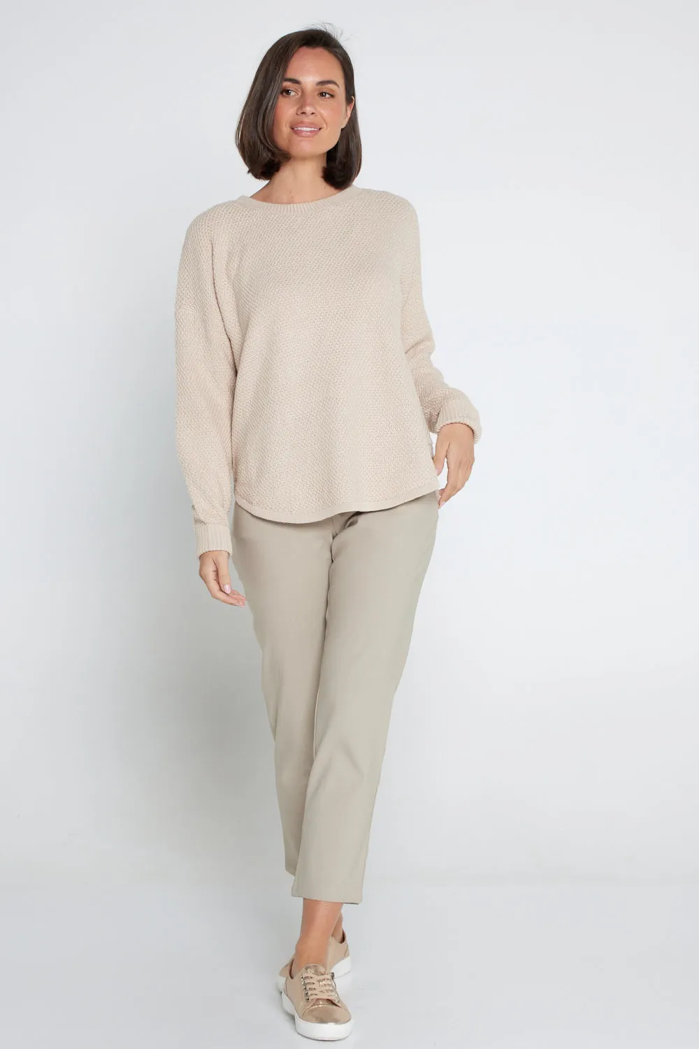 Brenda Waffle Knit - Beige