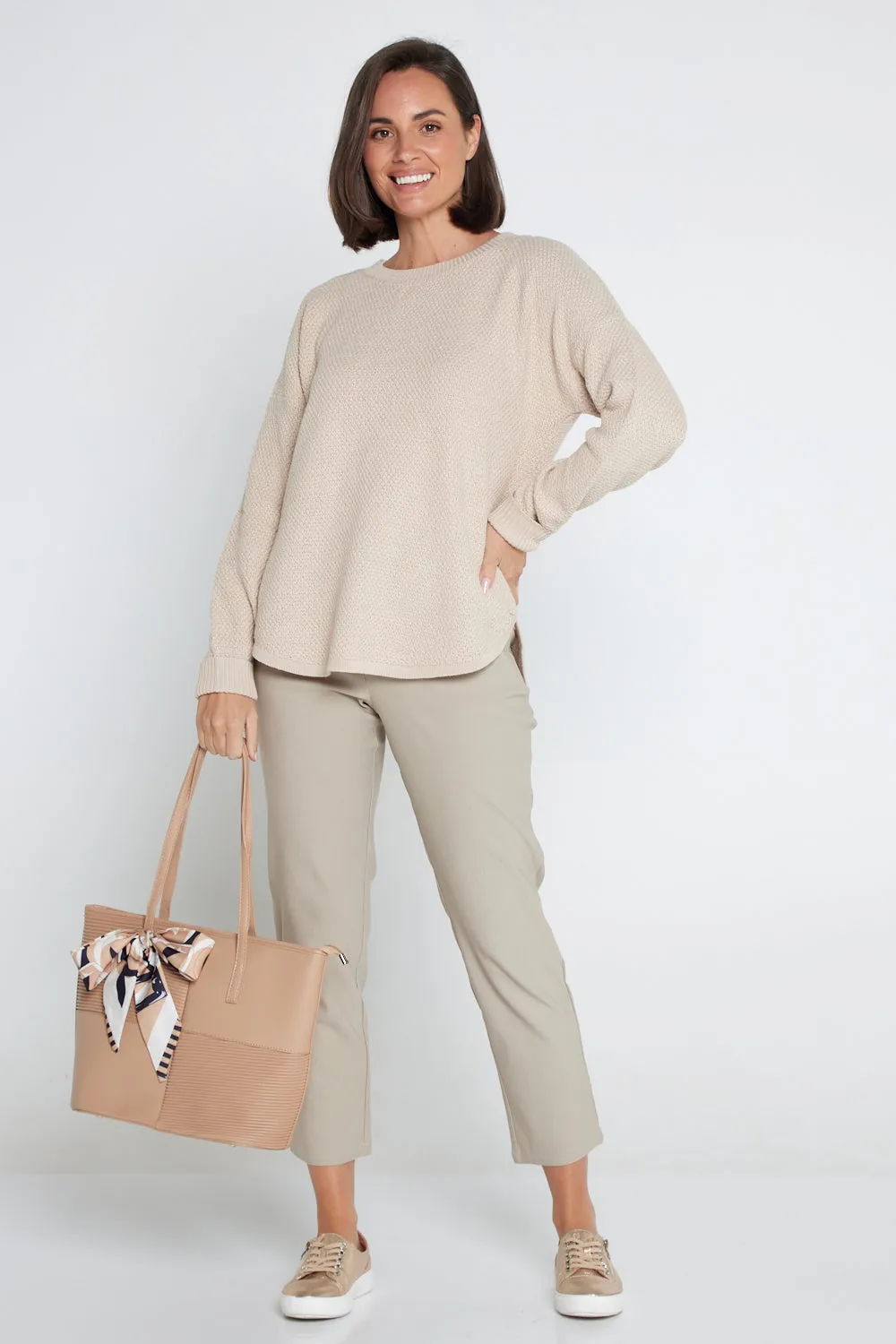 Brenda Waffle Knit - Beige