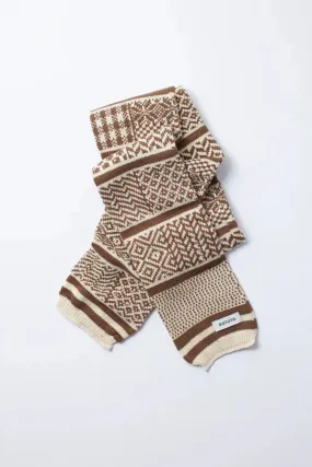 Brown Ivory Jacquard Scarf