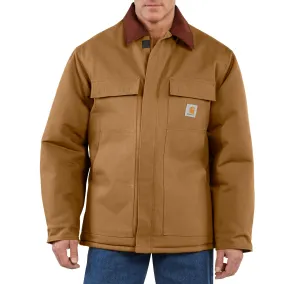 'Carhartt' Men's Loose Fit Firm Quilt Lined Duck Insulated Traditional Coat - Carhartt Brown