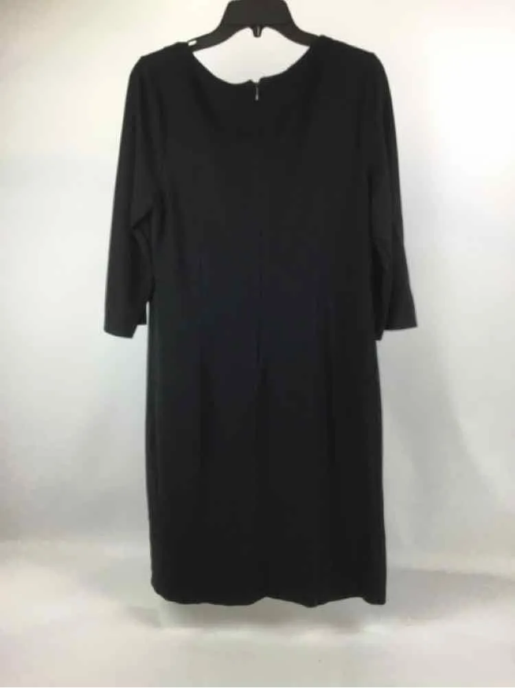 Chico's Size 1 Black Knit 3/4 Sleeve Dress