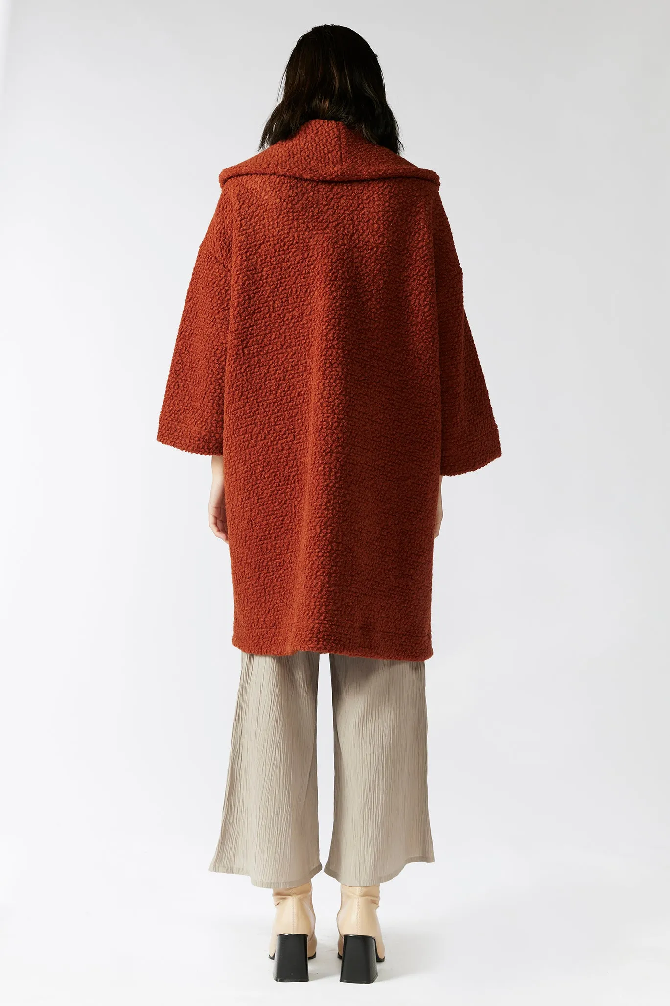 CLAY COAT [ Red - Orange Wool Blend ]