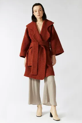 CLAY COAT [ Red - Orange Wool Blend ]