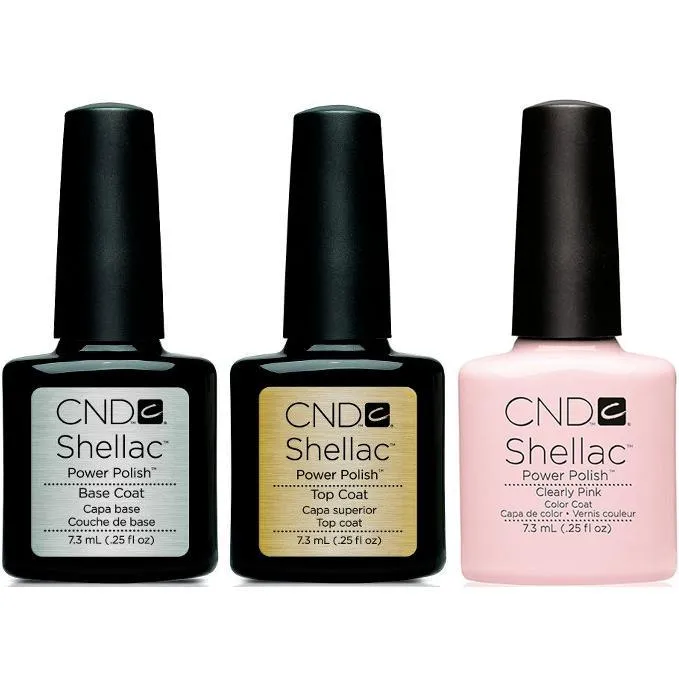 CND - Shellac Combo - Base, Top & Clearly Pink