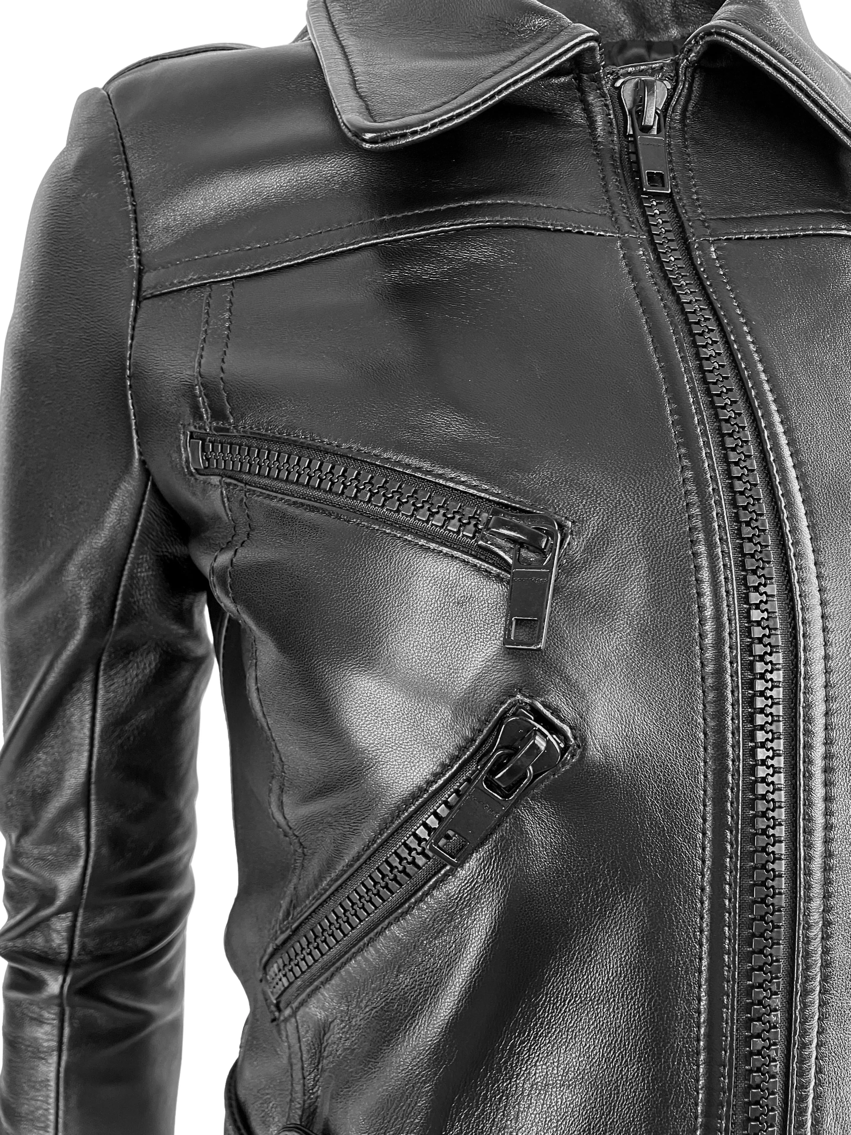 Courrèges Leather Jacket in Black