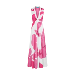 CUTOUT DRESS-WHITE & PINK