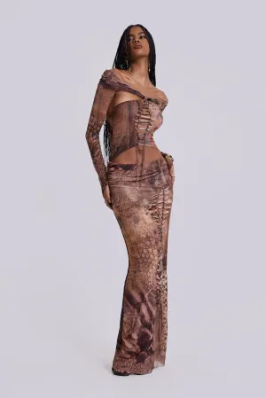 Dahna Macrame Mesh Maxi Dress