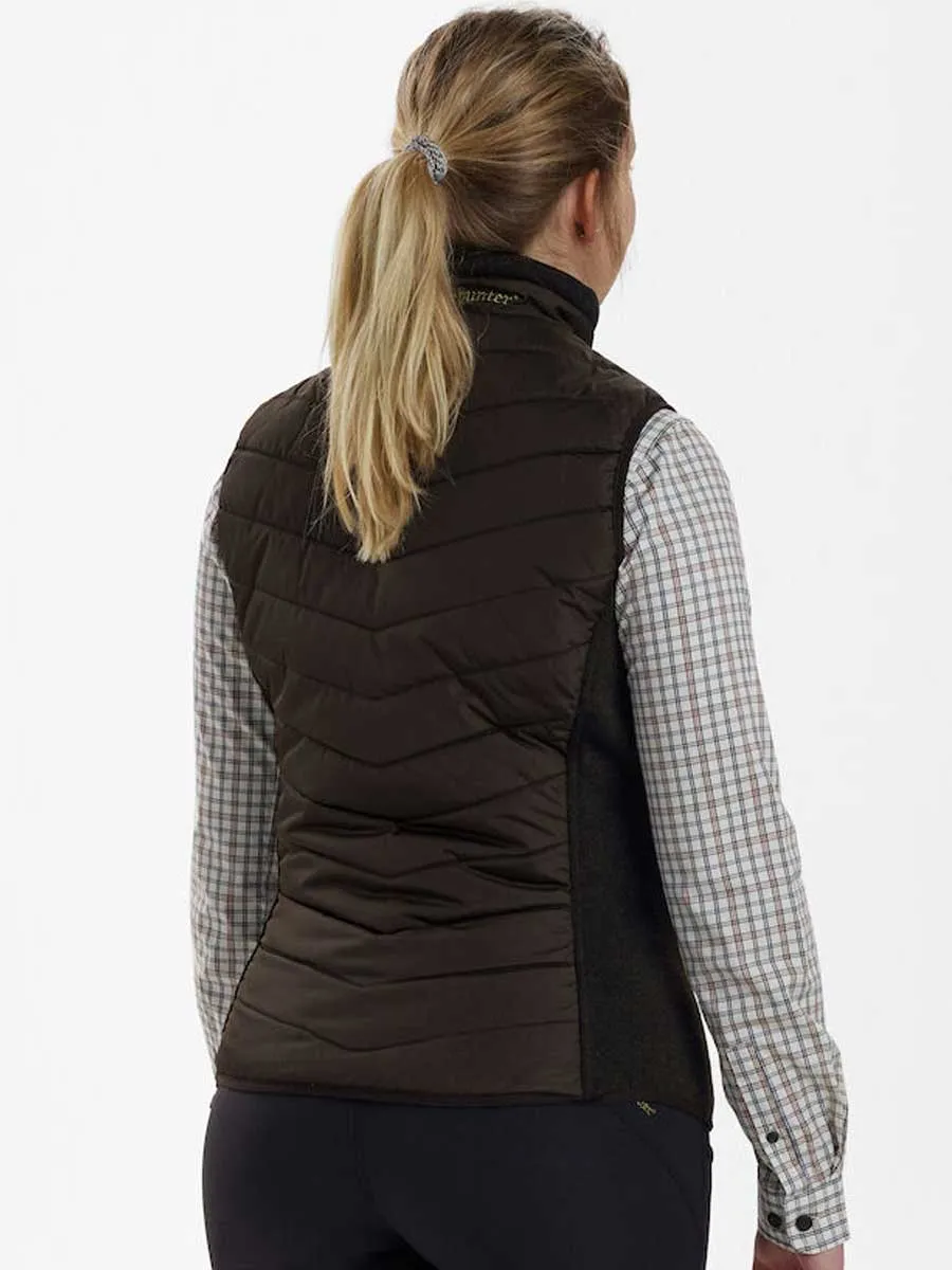 DEERHUNTER Lady Caroline Padded Waistcoat with Knit - Brown Leaf