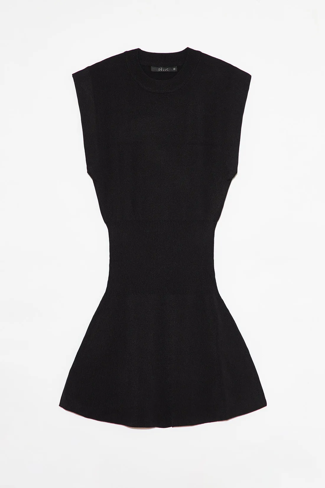 Deluc Trinity Black Sleeveless Knit Mini Dress