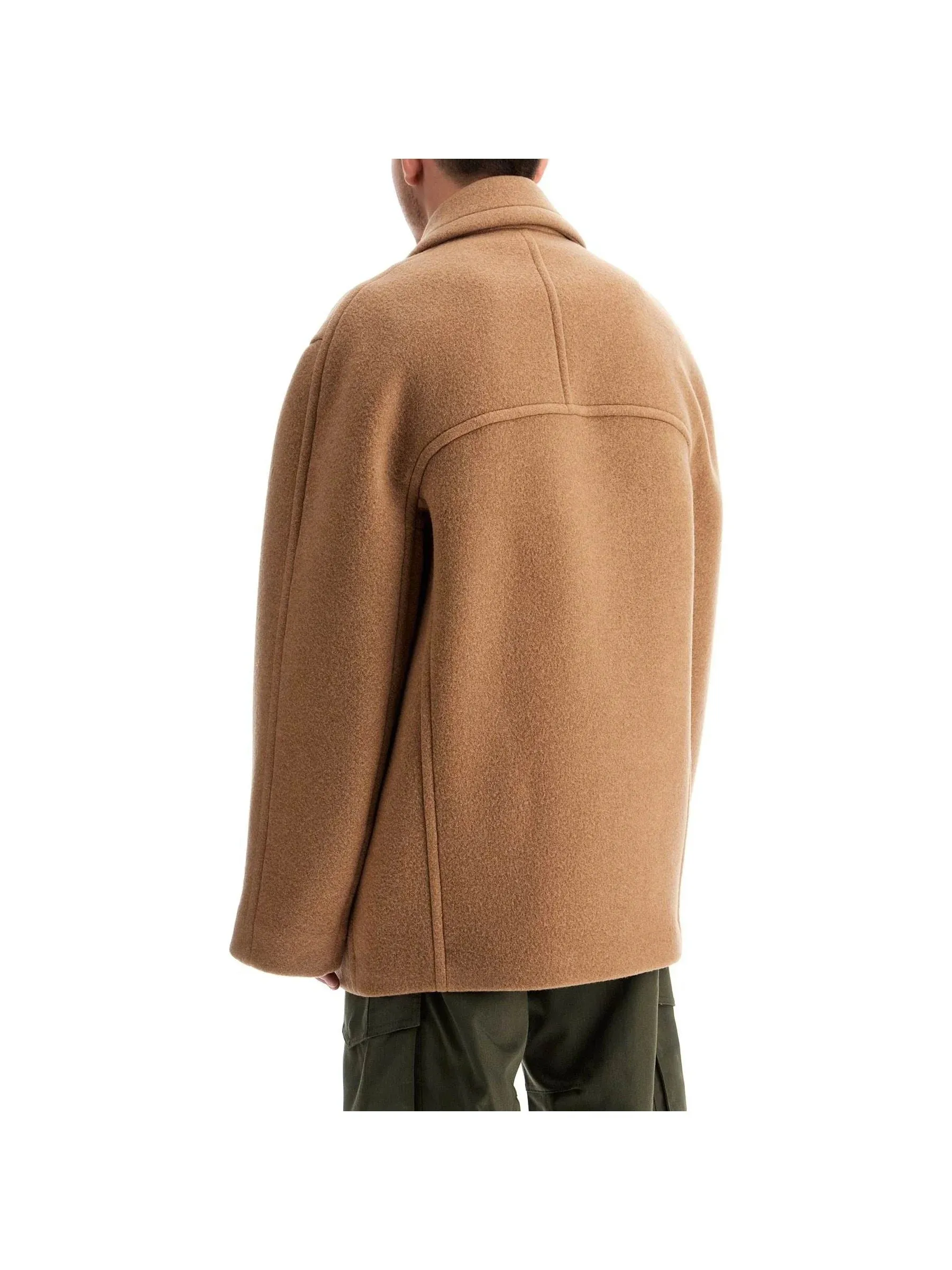 Double-Breasted Wool Outerwear Coat