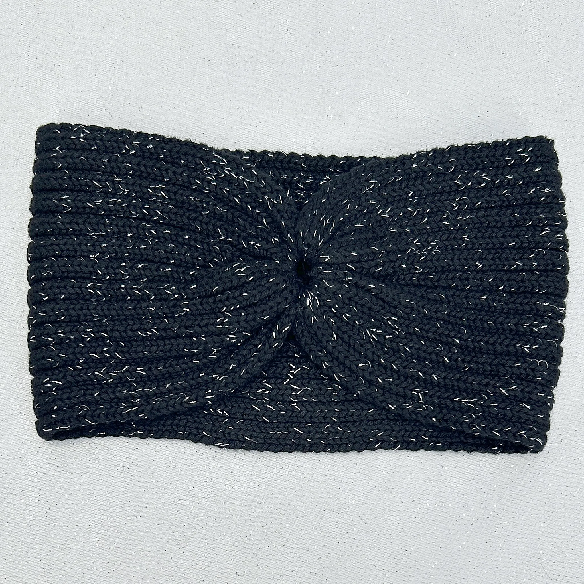 Ear Warmer Headband Winter Headband with Removable Brooch in Organic Cotton Lurex Sustainal