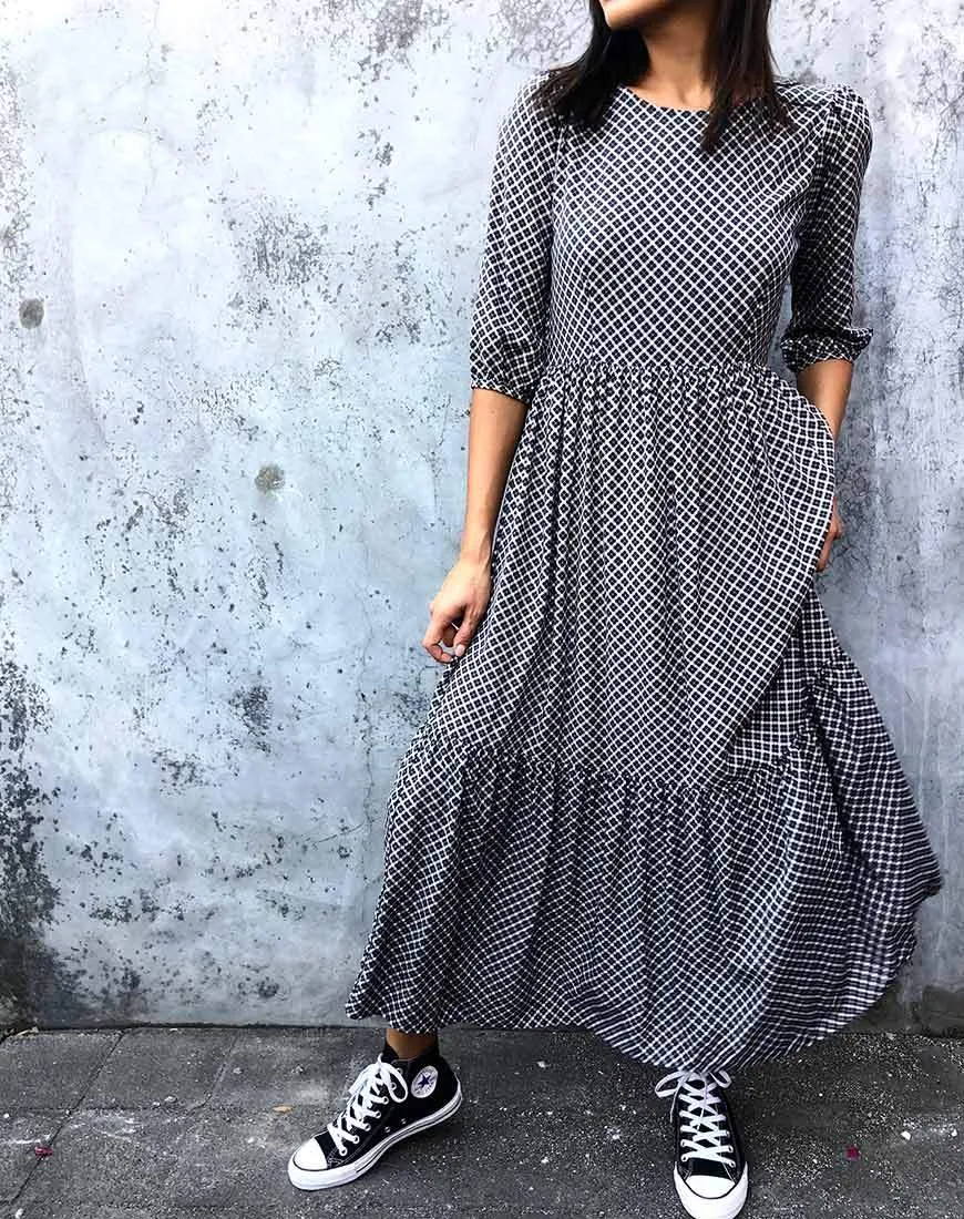 Ellery Maxi Dress in Check it Out Black