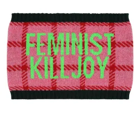 Feminist Killjoy Snood in French Rose & Neon Green