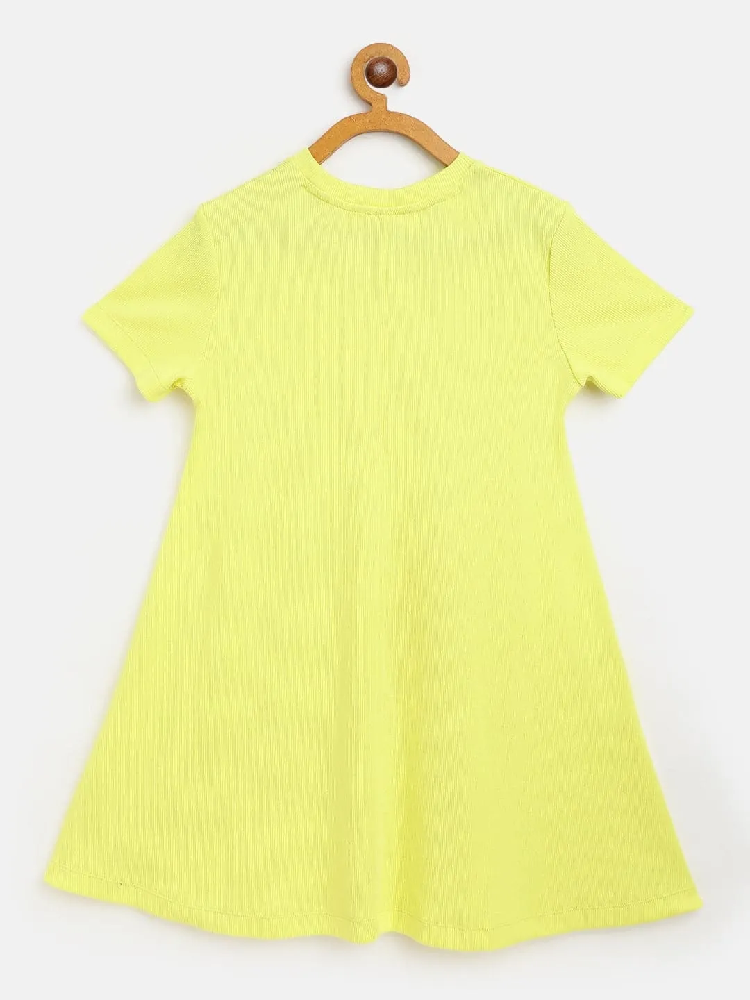 Girls Yellow Rib Tent Dress