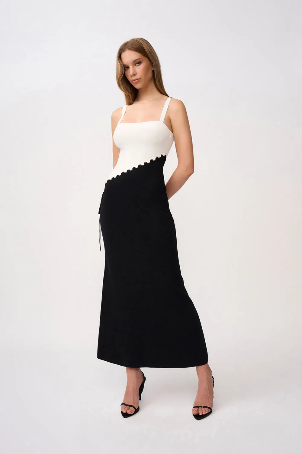 Giulia Loop Knit Dress - Black Ivory