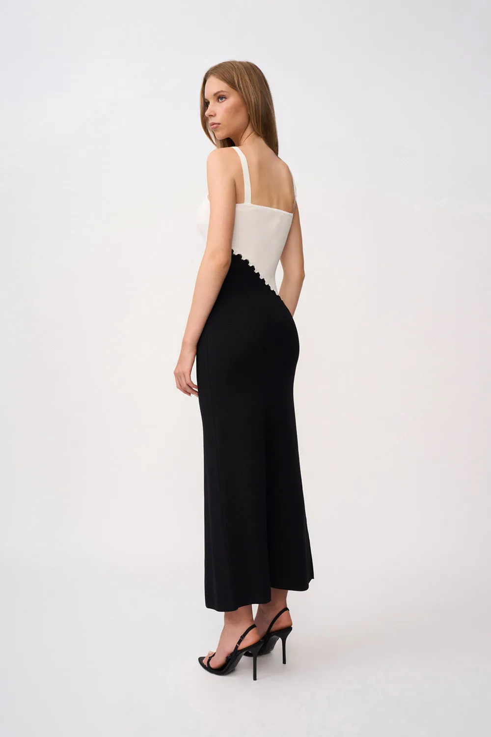 Giulia Loop Knit Dress - Black Ivory