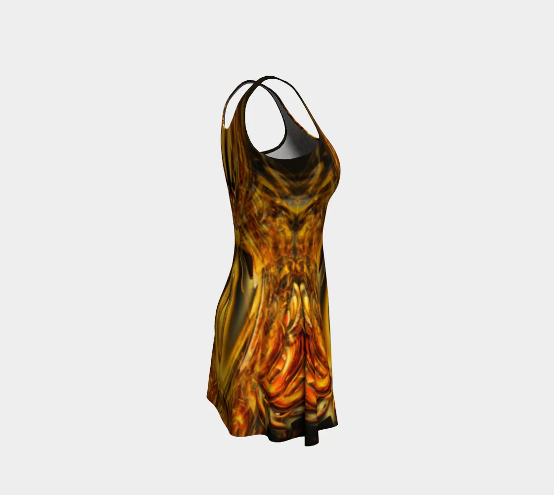 Golden Amulet Flare Dress