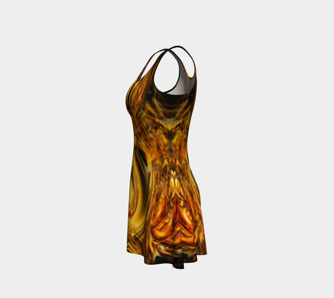 Golden Amulet Flare Dress