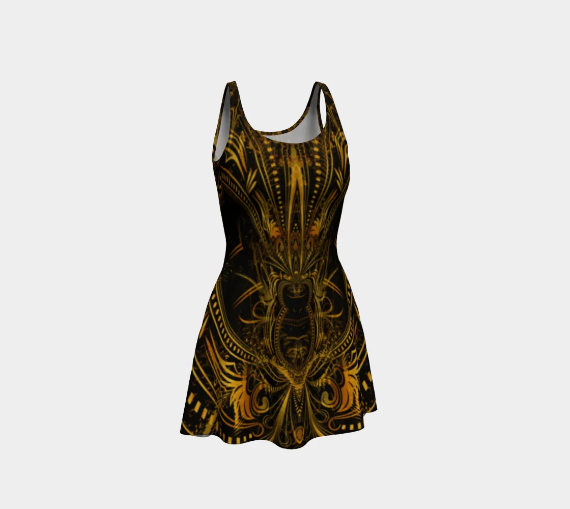 Golden Portal Flare Dress