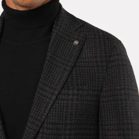 Hampton Contemporary Trim Fit Wool Stretch Jacket / Black Windowpane