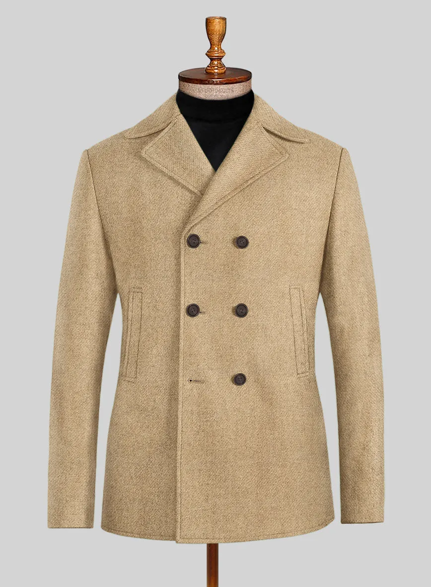 Highlander Sahara Beige Tweed Pea Coat