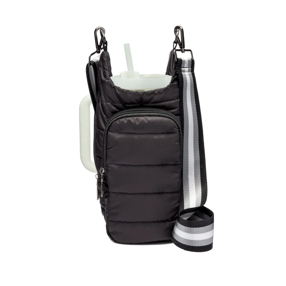 HydroBag® HANDLE™- Black Matte with Gray, Black, White Striped Strap