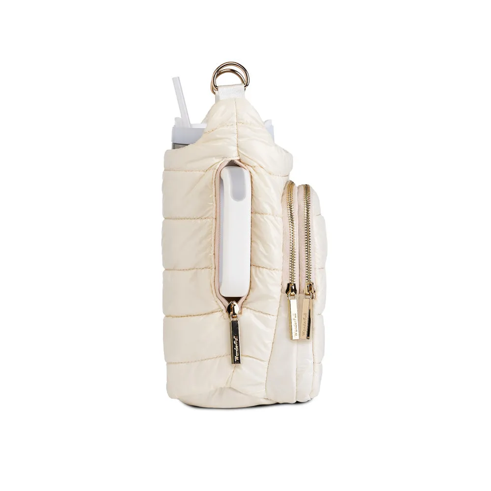 HydroBag® HANDLE™ - Ivory Glossy with Solid Vegan Leather Trimmed Strap