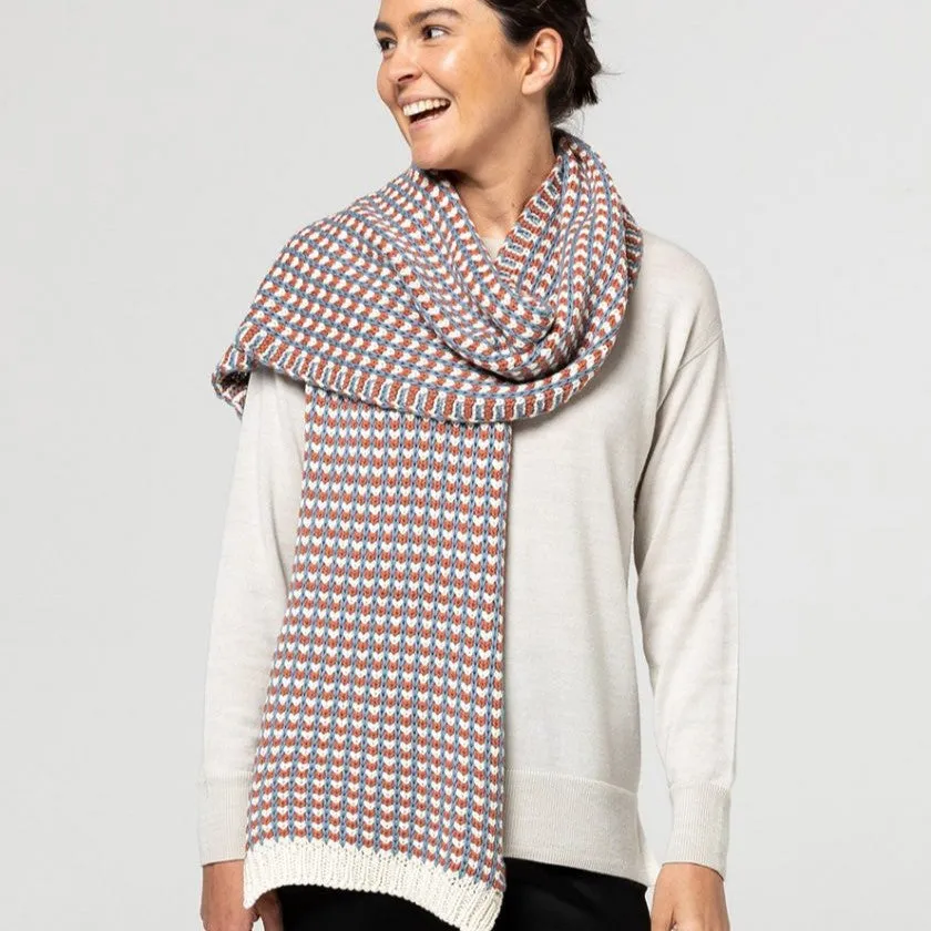 Indus Design: Scarf Vintage Knit Capri Brick Natural